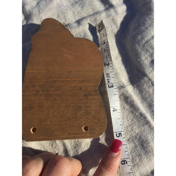 Wooden Santa figurines set of 6 red white blue 5” 5 in patriotic Christmas wood - Picture 5 of 6